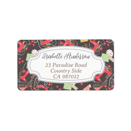 Étiquette Aimer Machine à coudre Brown (Devant)