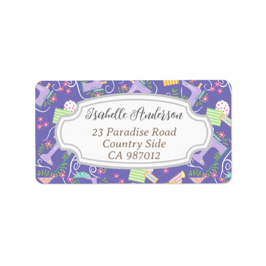 Étiquette Aimer Machine à coudre violet (Devant)