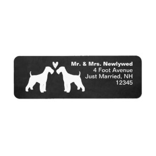 Étiquette Airedale Terrier Chien Silhouettes Adresse de reto