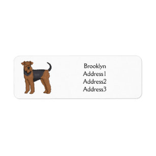 Étiquette Airedale terrier dog cartoon