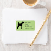 Étiquette Airedale Terrier Silhouette (En situation)