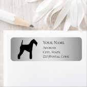 Étiquette Airedale Terrier Silhouette Adresse de retour (En situation)