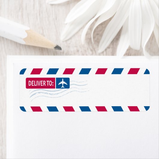 Étiquette Airmail - DEVLIVER À : (En situation)