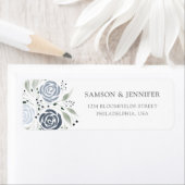 Étiquette Airy Blue Floral Adresse de retour (En situation)