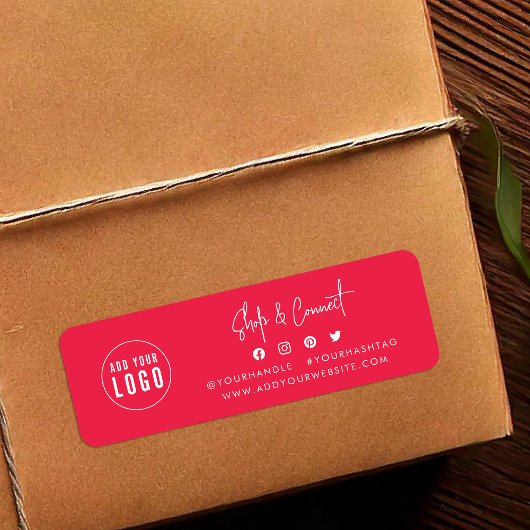 Étiquette Ajouter Logo Script moderne Shop Connecter Couleur