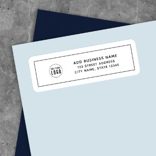 Étiquette Ajouter un logo Bordure noire Adresse de retour d'