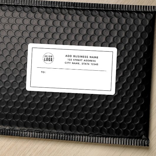 Étiquette Ajouter un logo Bordure noire Adresse de retour d'