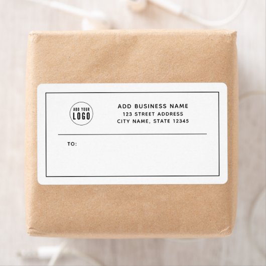 Étiquette Ajouter un logo Bordure noire Adresse de retour d' (En situation)