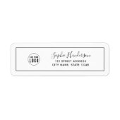 Étiquette Ajouter un logo Bordure noire Calligraphie Adresse (Devant)