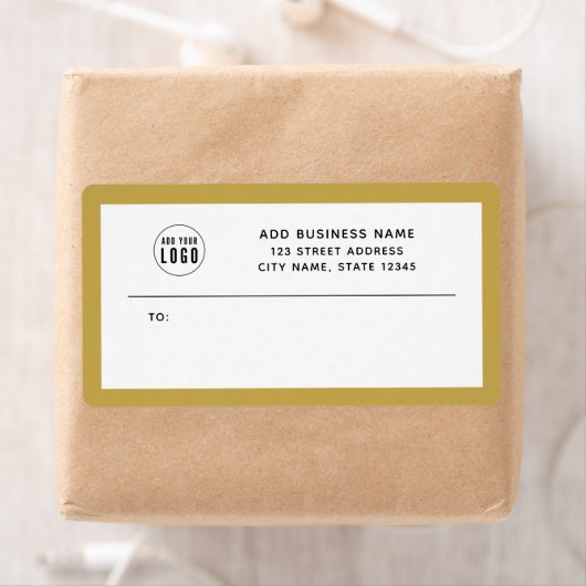 Étiquette Ajouter un logo Bordure personnalisée Adresse de r (En situation)