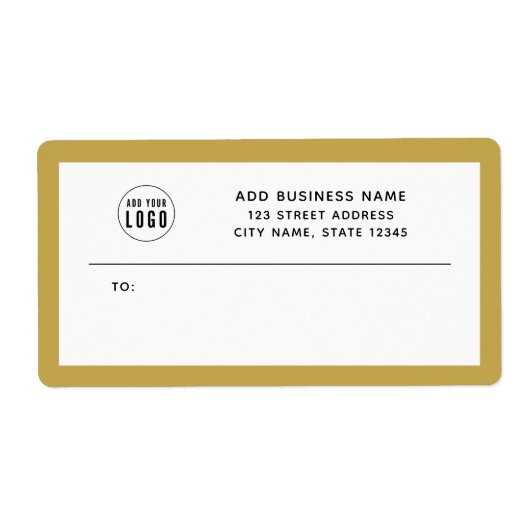 Étiquette Ajouter un logo Bordure personnalisée Adresse de r (Devant)