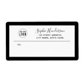 Étiquette Ajouter un logo personnalisé Calligraphie de bordu (Devant)