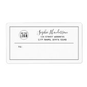 Étiquette Ajouter un logo - Zone noire - Adresse de retour (Devant)