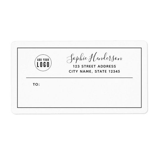 Étiquette Ajouter un logo - Zone noire - Adresse de retour (Devant)