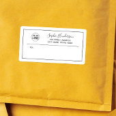 Étiquette Ajouter un logo - Zone noire - Adresse de retour