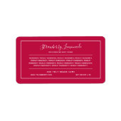 Étiquette Ajouter une bordure blanche des ingrédients de cou (Devant)