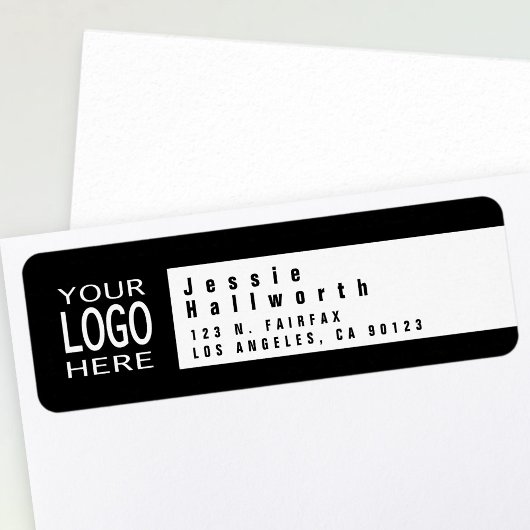 Étiquette Ajouter votre logo | Adresse de retour moderne sty
