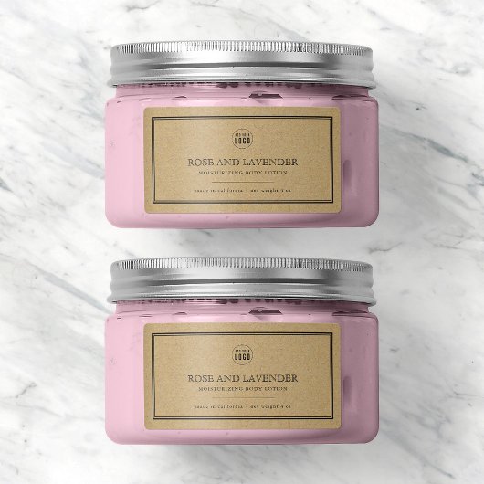 Étiquette Ajouter votre logo Classic Grey Bordure Kraft Prod