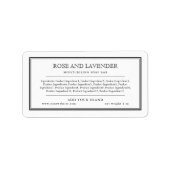 Étiquette Ajouter votre marque Classic Black Border Ingrédie (Devant)