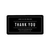 Étiquette Ajouter votre Merci de marque couleur blanche bord (Devant)