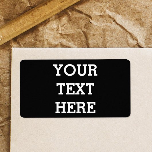 Étiquette Ajouter votre propre texte personnalisé ici noir e