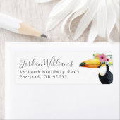 Étiquette Ajoutez votre nom | Halo tropical - Toucan (En situation)