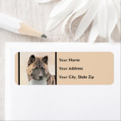 Étiquette Akita Peinture - Cute Original Chien Art (En situation)