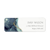 Étiquette Alcool Abstrait Enk Silver Navy Parties scintillan (Devant)