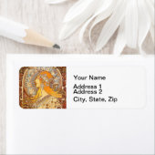 Étiquette Alfonse Mucha Zodiac Art nouveau femme (En situation)