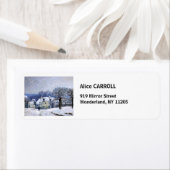 Étiquette Alfred Sisley - Place Chenil à Marly, Effet Neige (En situation)