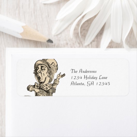 Étiquette Alice In Wonderland Invitations Top Hat Gentleman (En situation)