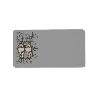 Étiquette Alice In Wonderland Tweedledum & Tweedledee Grunge