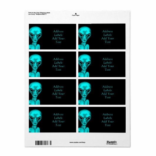 Étiquette Alien (Feuille entière)