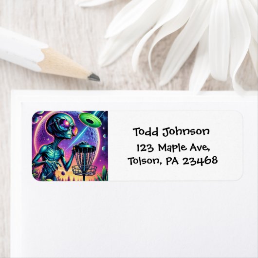 Étiquette Alien de golf sur disque (En situation)