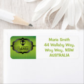 Étiquette Alien vert d'Halloween (En situation)