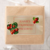 Étiquette alimentaire aux fraises rouges (En situation)