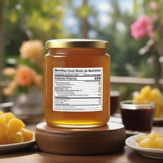 ÉTIQUETTE alimentaire bilingue conforme à la FDA