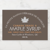Étiquette alimentaire canadien modifiable au sirop (Étiquettes simples)