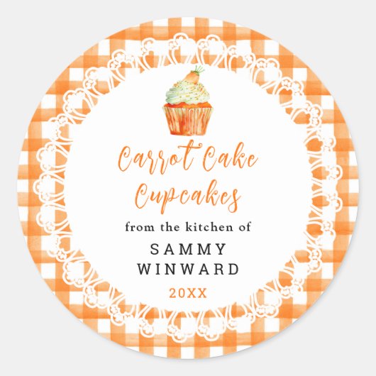 Étiquette Alimentaire Cupcakes Carotte Maison (Devant)
