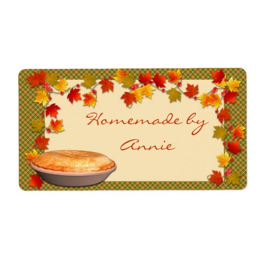Étiquette alimentaire d'automne (Devant)