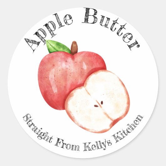 Étiquette alimentaire de beurre de pomme pour entr (Devant)