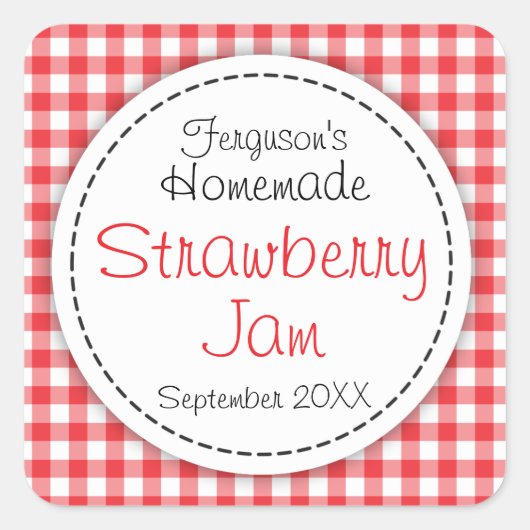 Étiquette alimentaire de confiture de fraise (Devant)