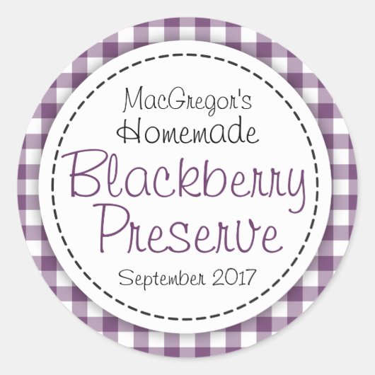 Étiquette alimentaire de confiture de mûre ronde o (Devant)
