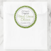 Étiquette alimentaire de confiture d'olives vertes (Sac)