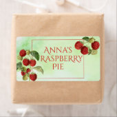 Étiquette alimentaire de framboise aquarelle (En situation)