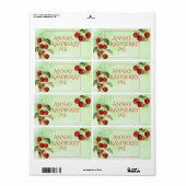 Étiquette alimentaire de framboise aquarelle (Feuille entière)