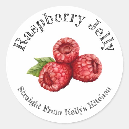 Étiquette alimentaire de gelée de framboise pour e (Devant)