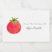 Étiquette alimentaire de tomate aquarelle (Étiquettes simples)