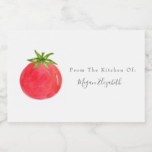 Étiquette alimentaire de tomate aquarelle (Étiquettes simples)