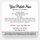 Étiquette alimentaire du Tennessee Cottage (Devant)